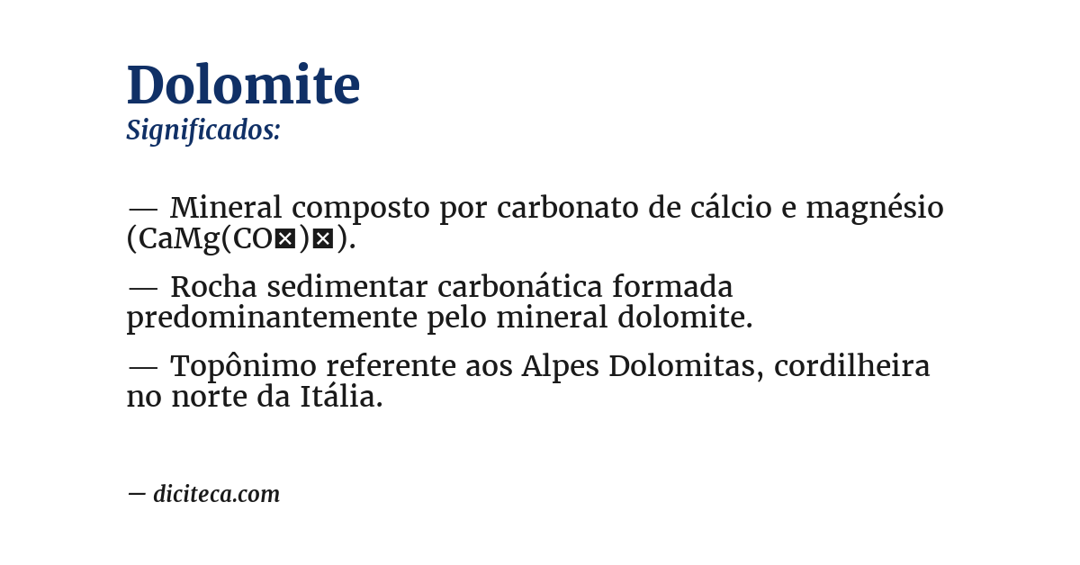 Significado de dolomite