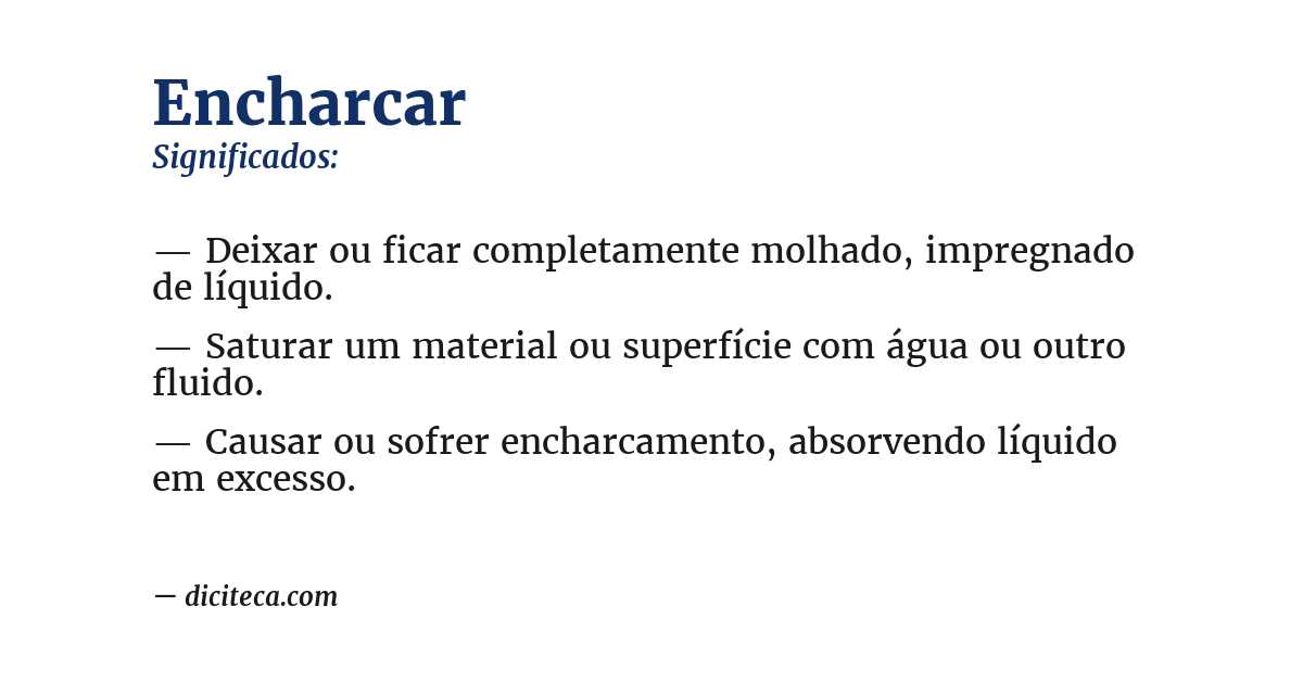 Significado de encharcar