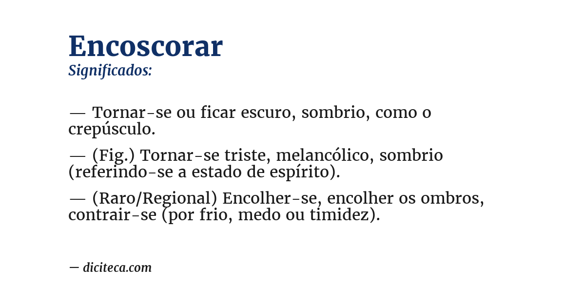 Significado de encoscorar