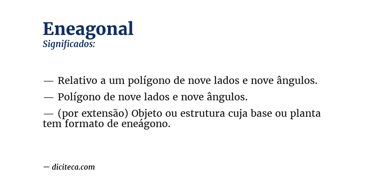 Significado de eneagonal