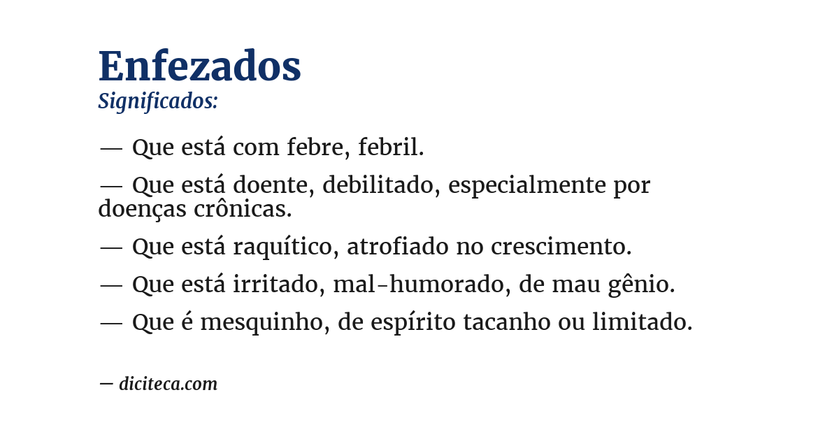 Significado de enfezados