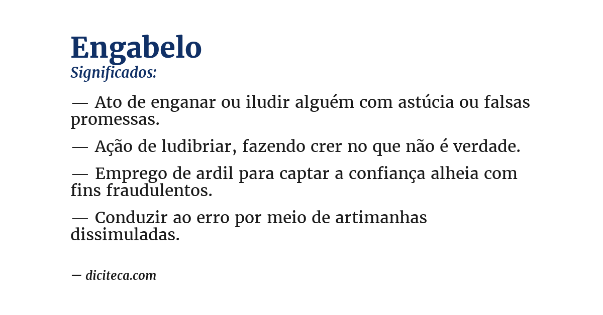 Significado de engabelo