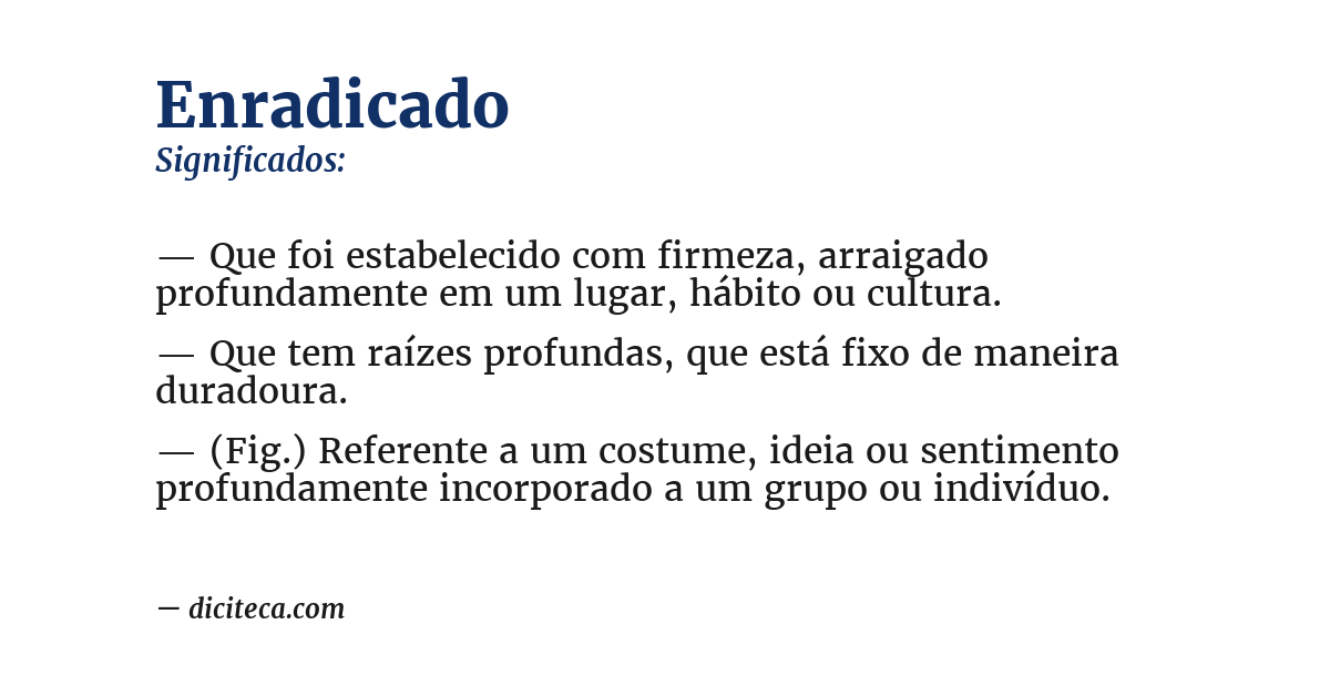 Significado de enradicado