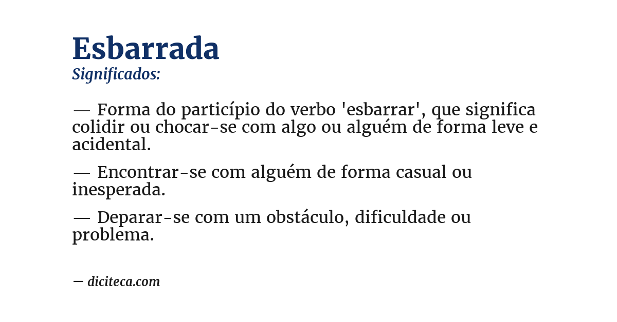 Significado de esbarrada