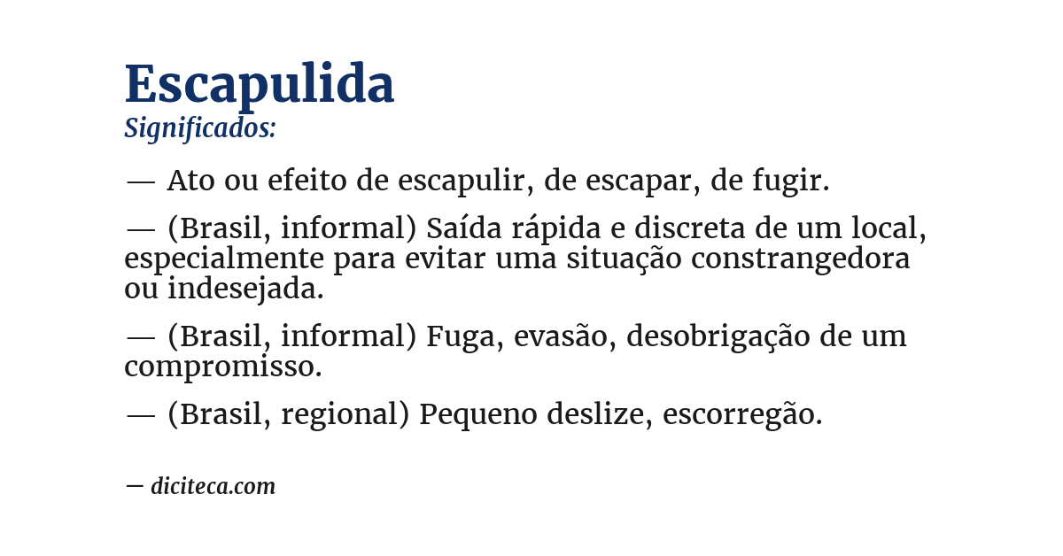 Significado de escapulida