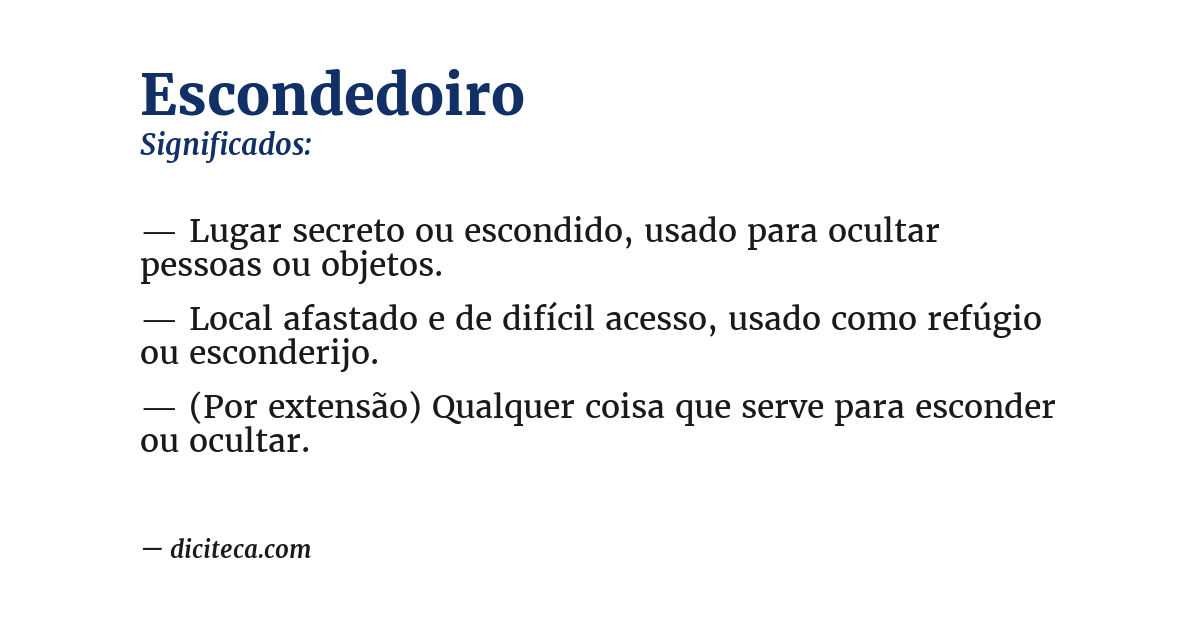 Significado de escondedoiro