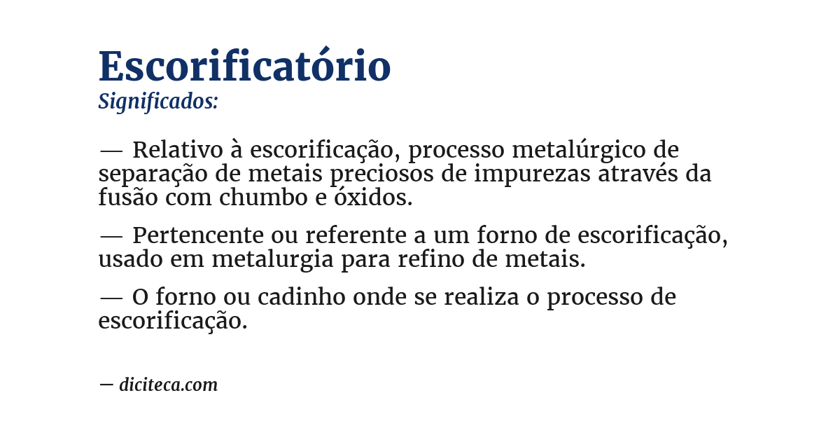 Significado de escorificatório