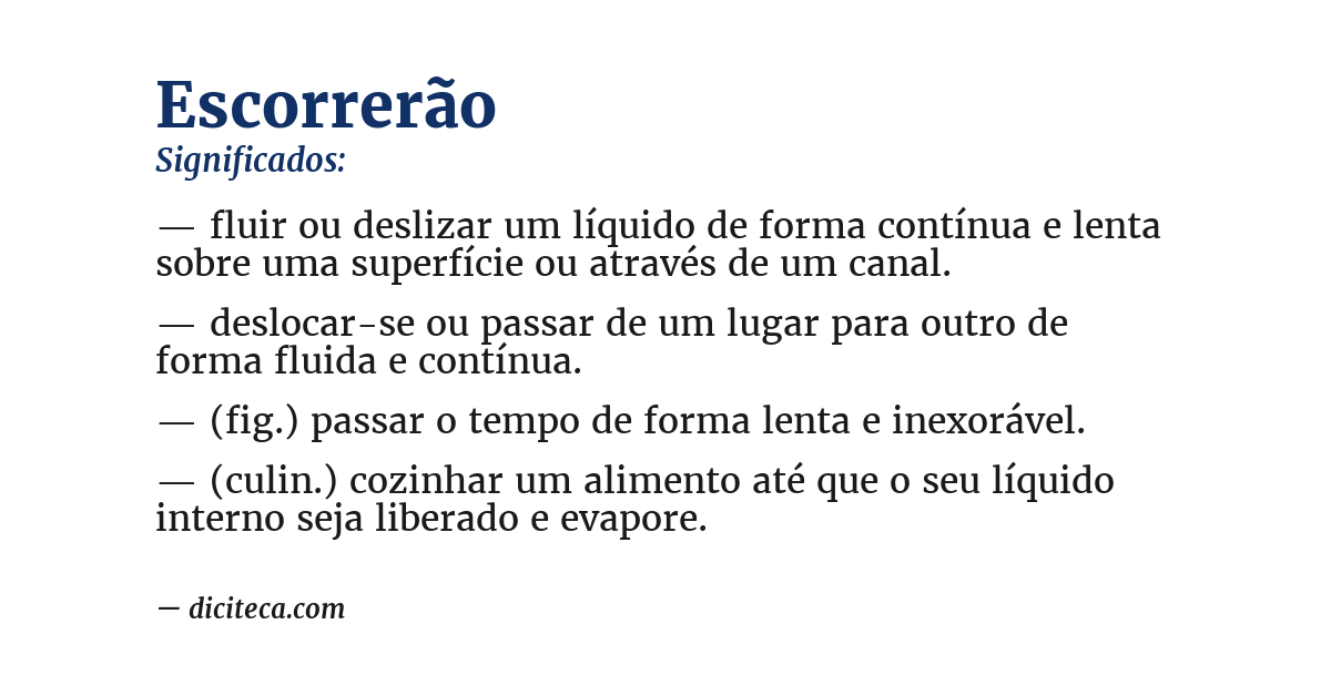 Significado de escorrerão