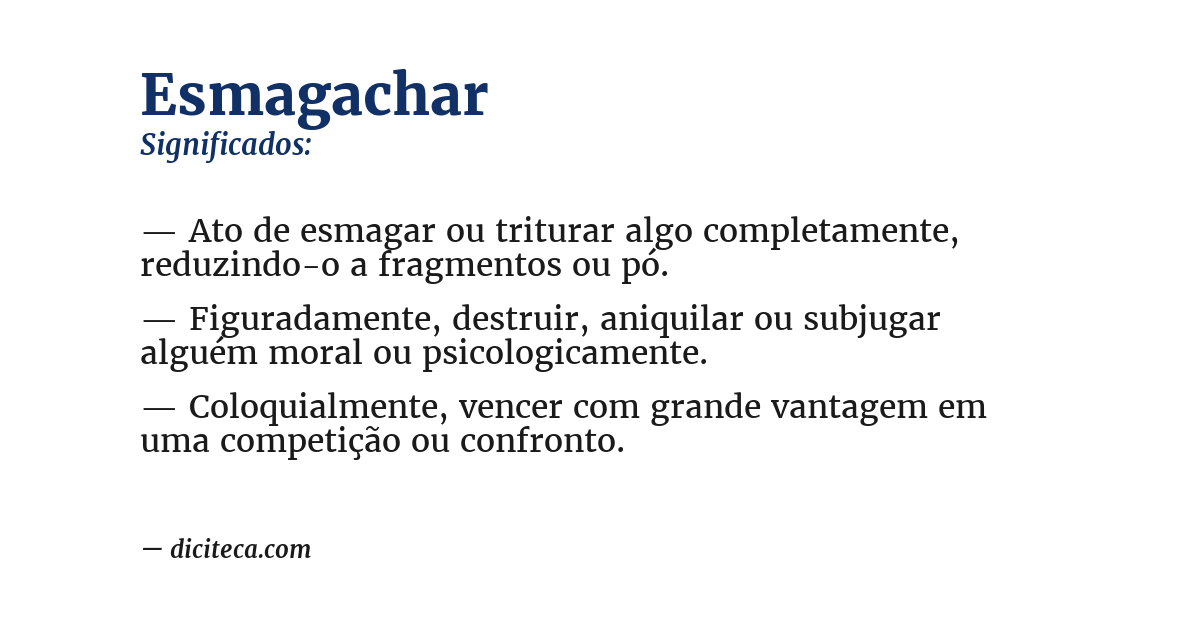 Significado de esmagachar