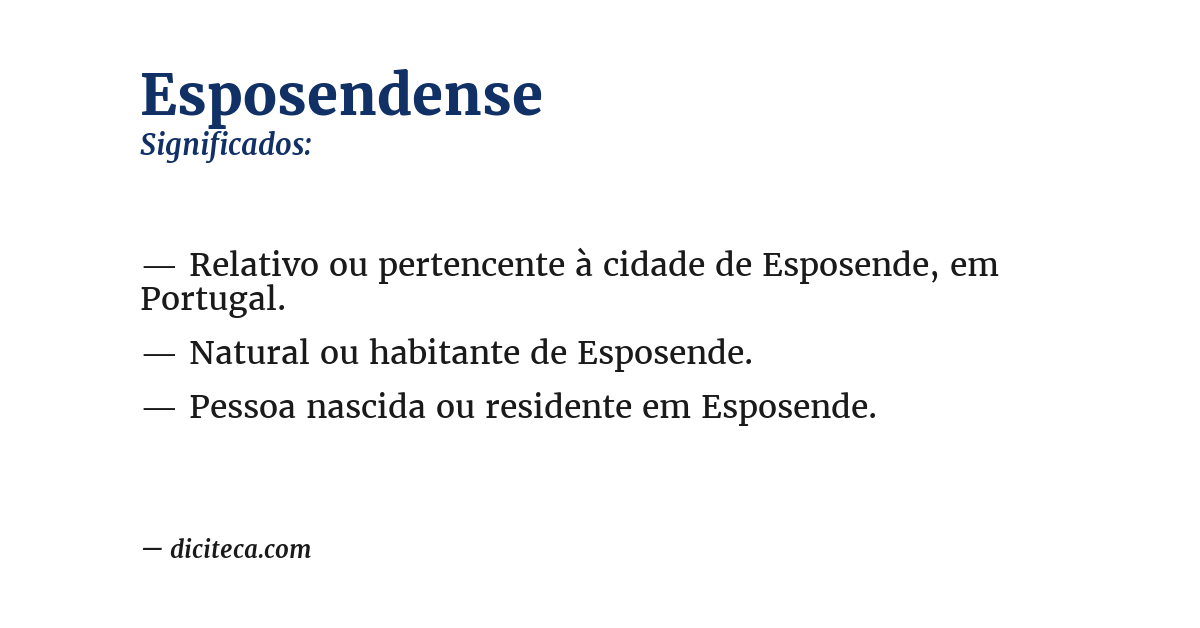 Significado de esposendense
