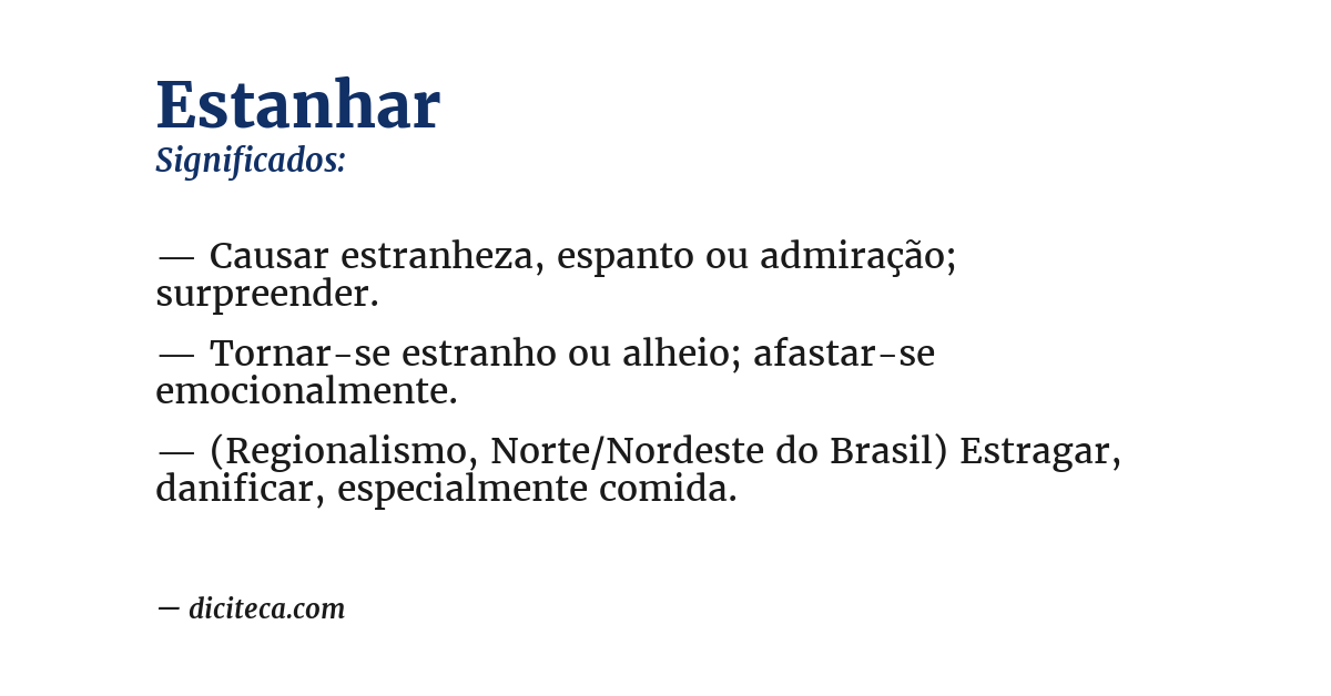 Significado de estanhar
