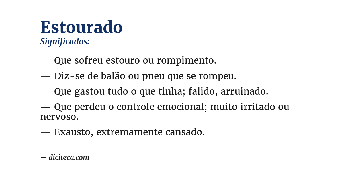 Significado de estourado