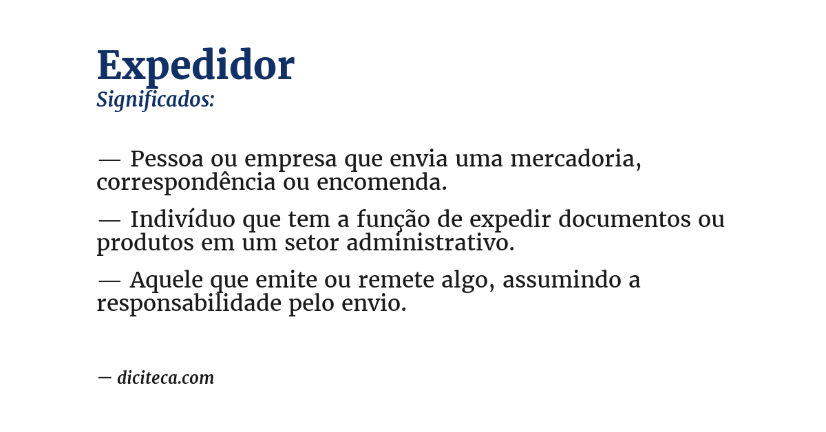 Significado de expedidor