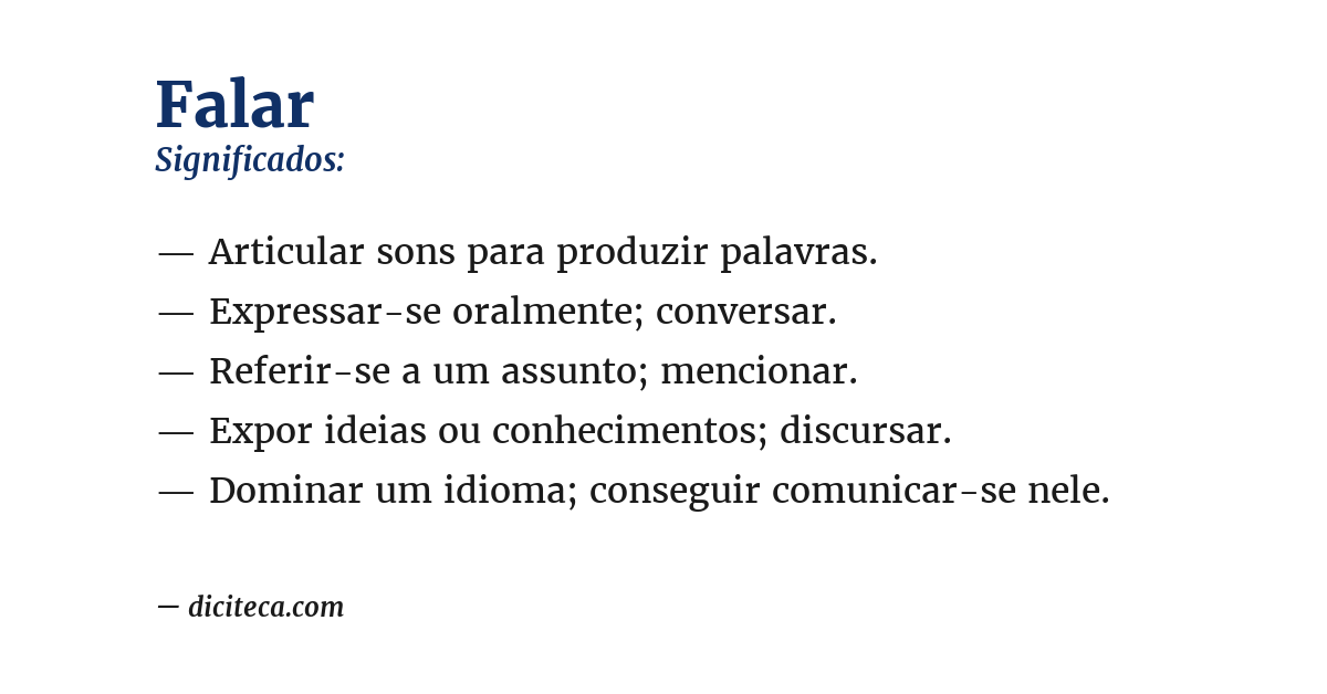 Significado de falar