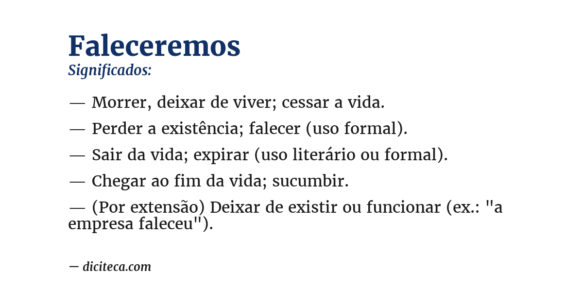 Significado de faleceremos