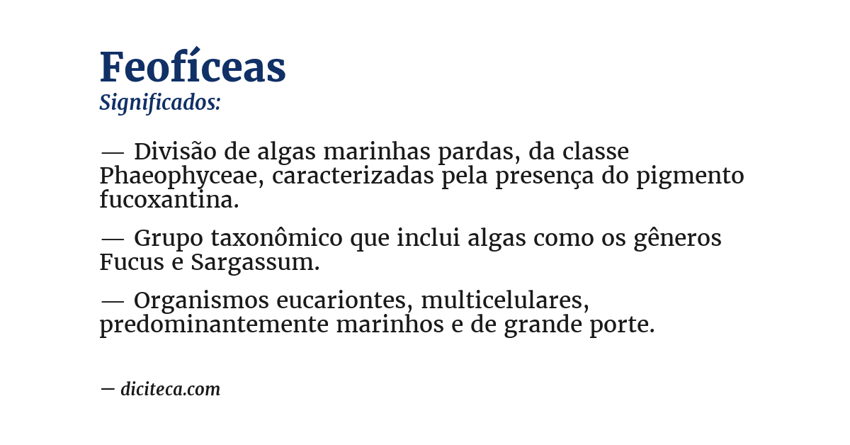Significado de feofíceas