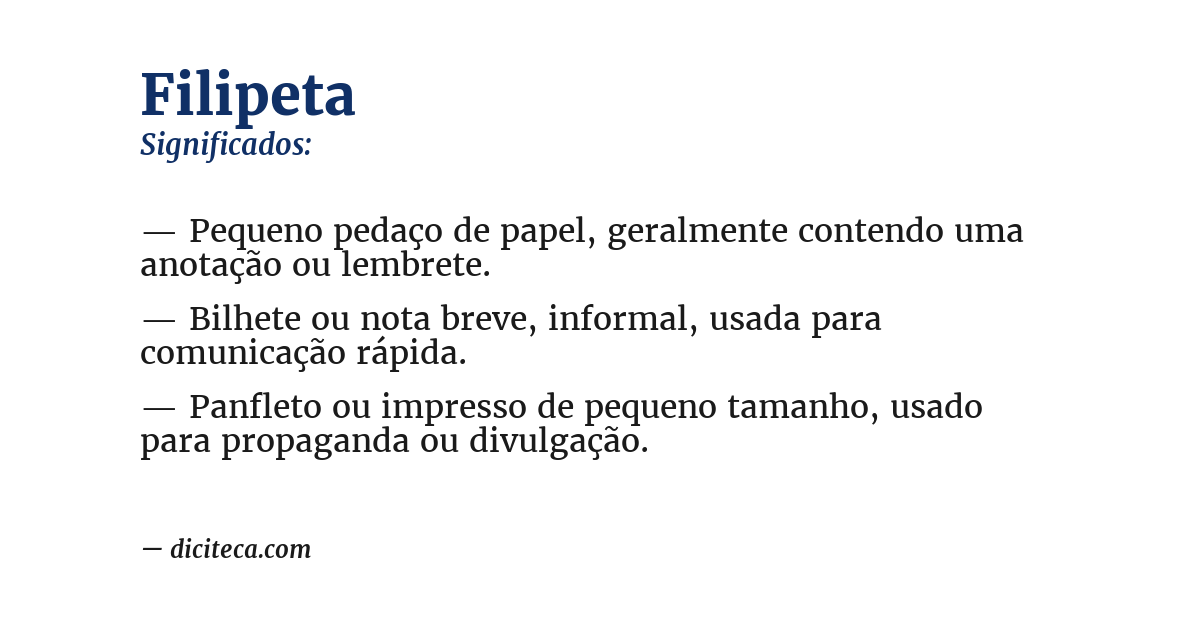 Significado de filipeta