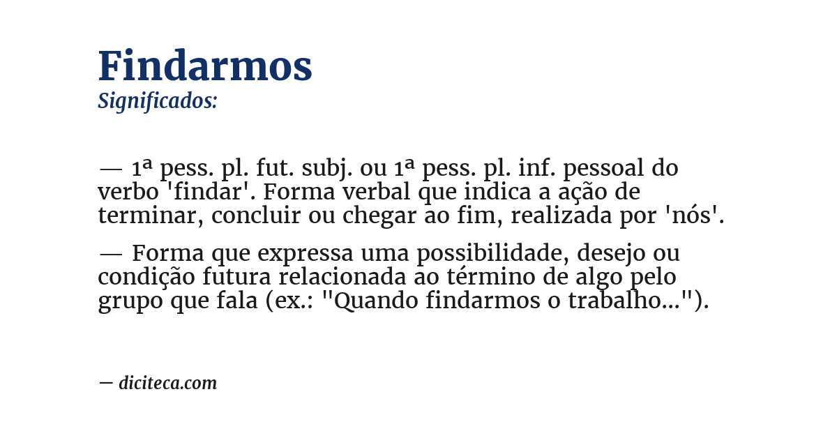 Significado de findarmos