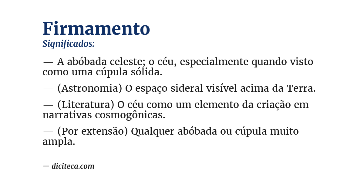Significado de firmamento