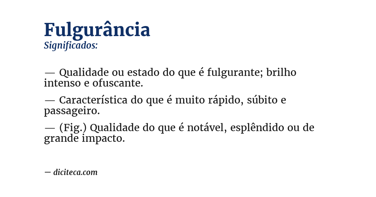 Significado de fulgurância