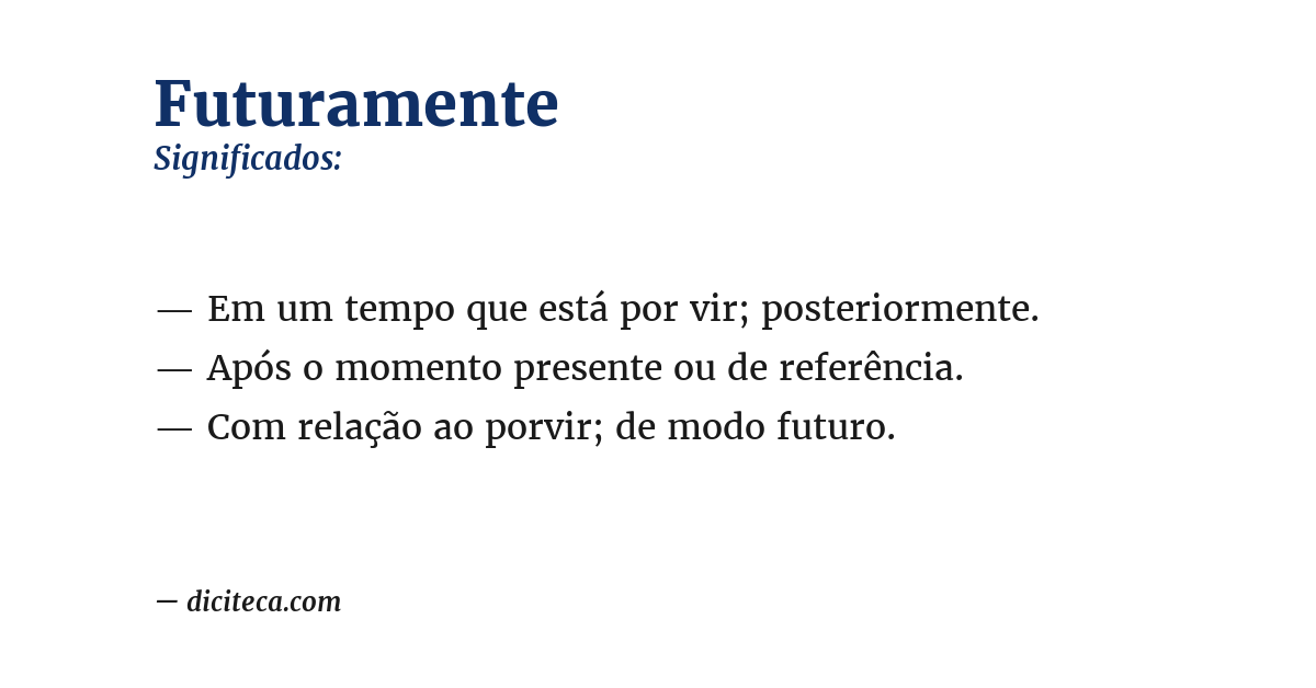 Significado de futuramente