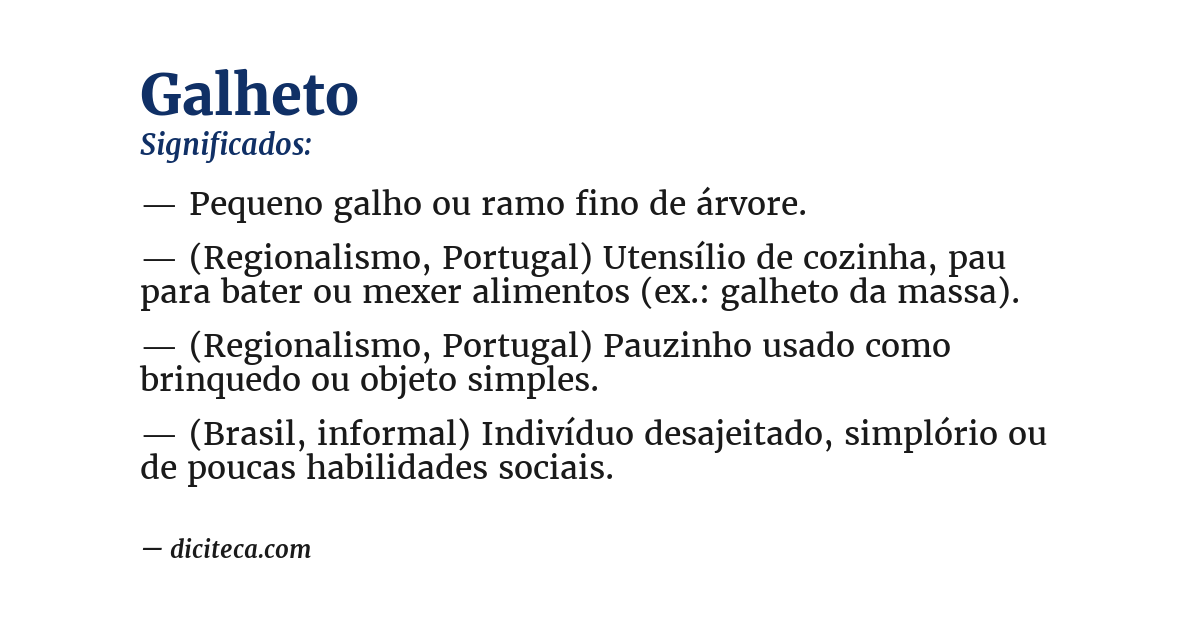 Significado de galheto