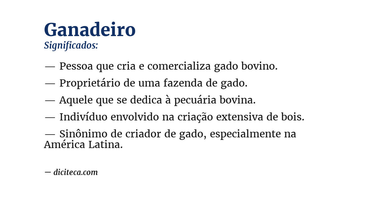 Significado de ganadeiro