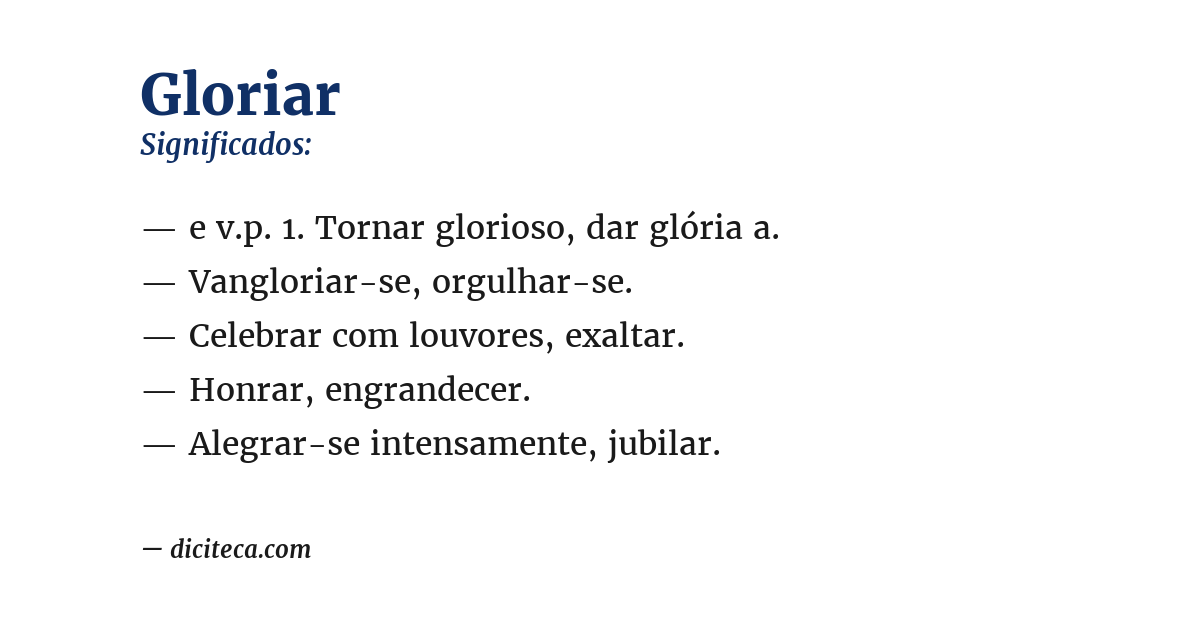Significado de gloriar