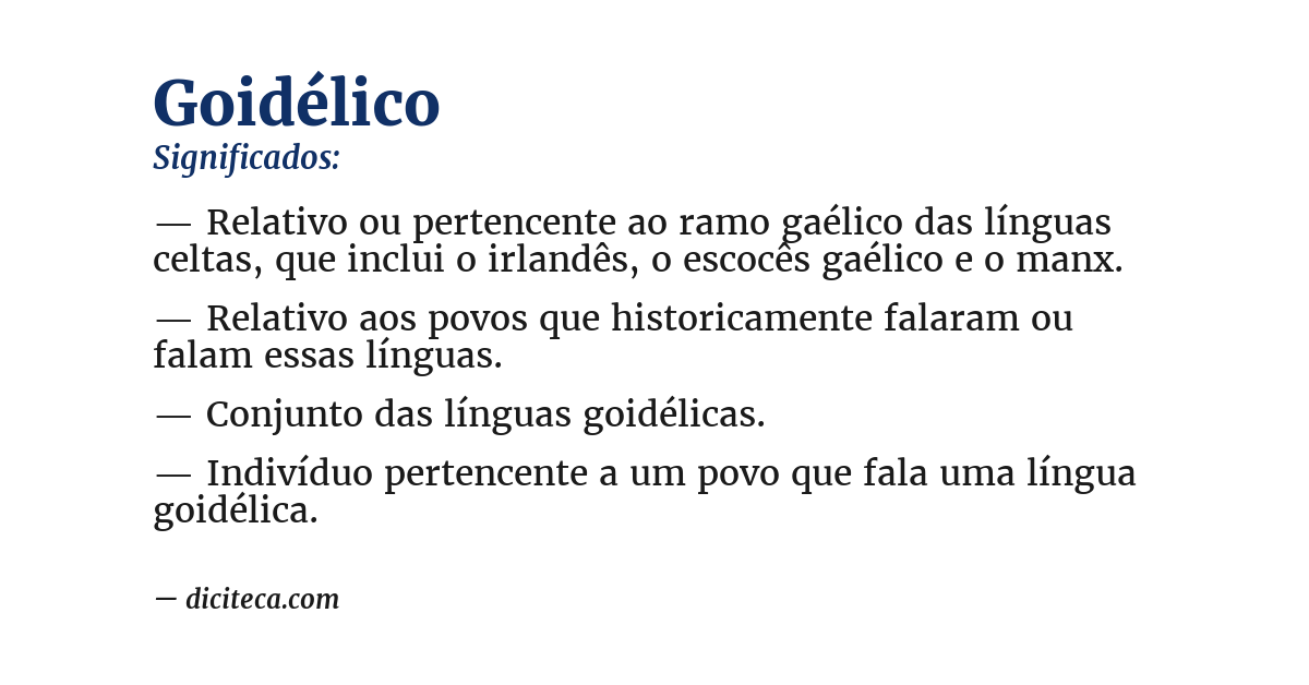 Significado de goidélico