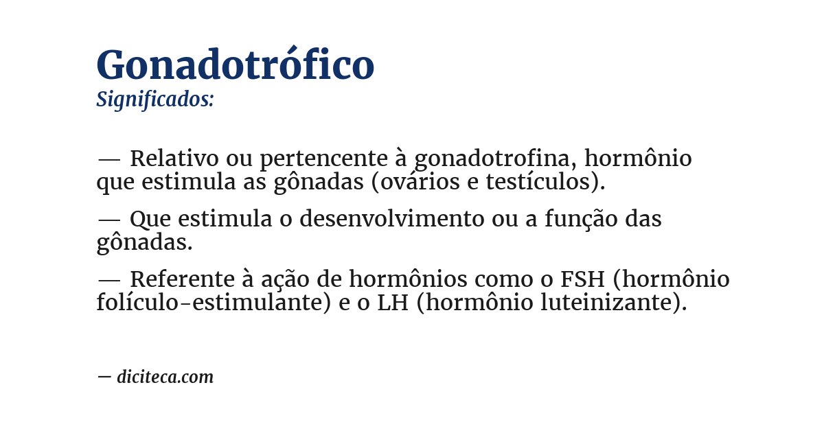 Significado de gonadotrófico