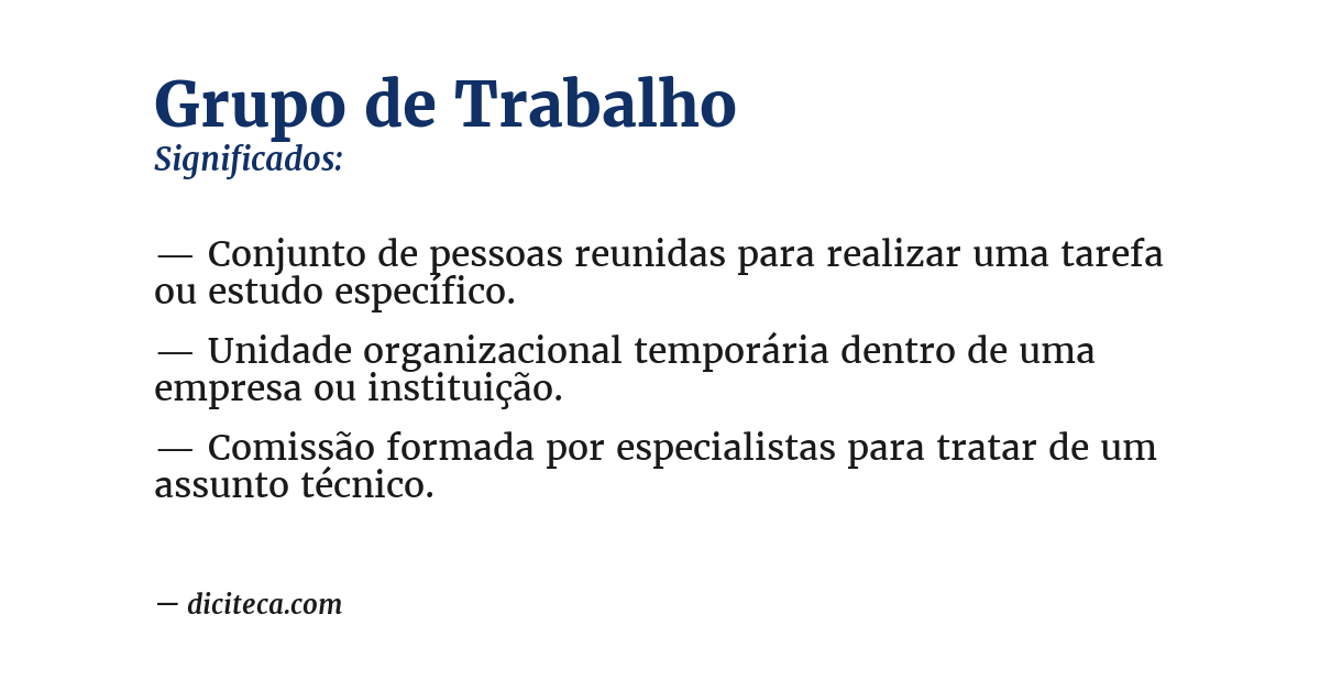 Significado de grupo de trabalho