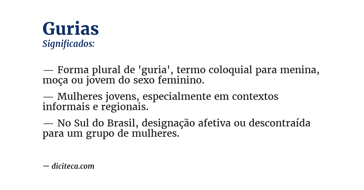 Significado de gurias