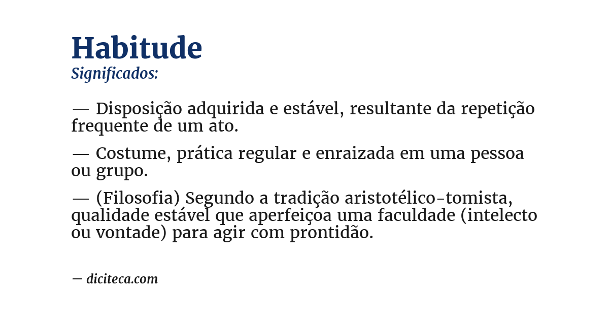 Significado de habitude