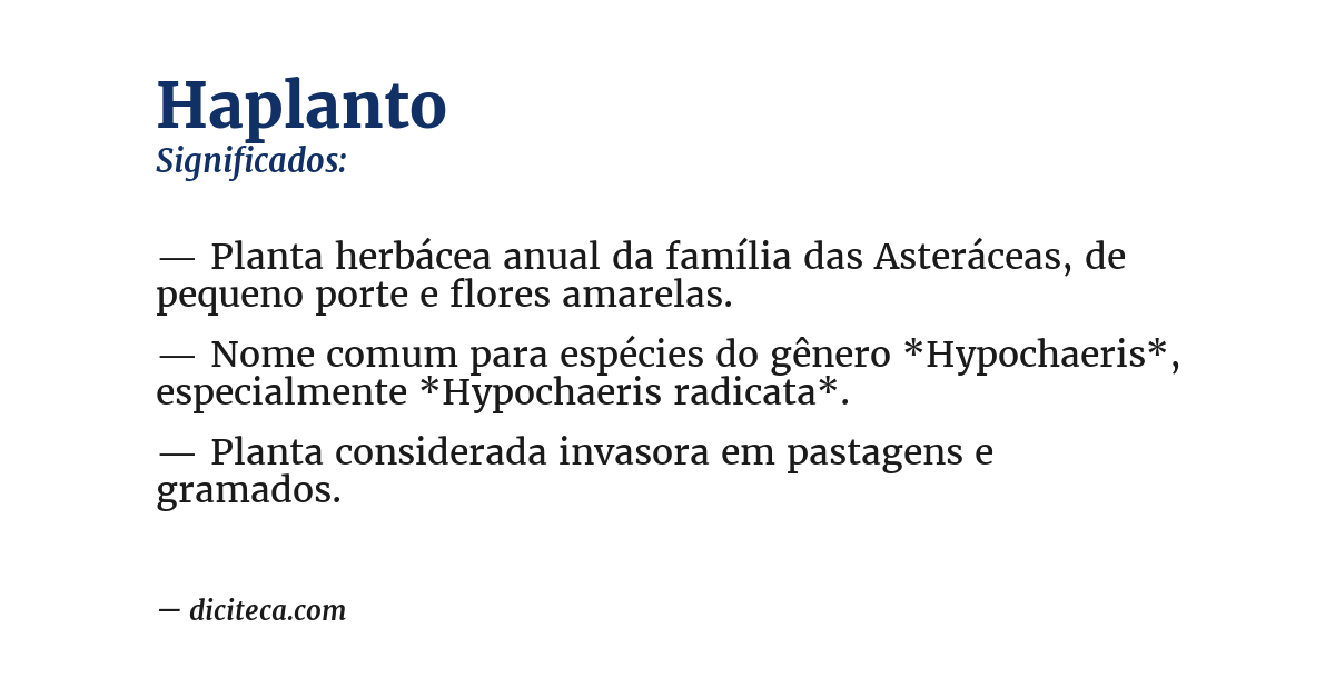 Significado de haplanto