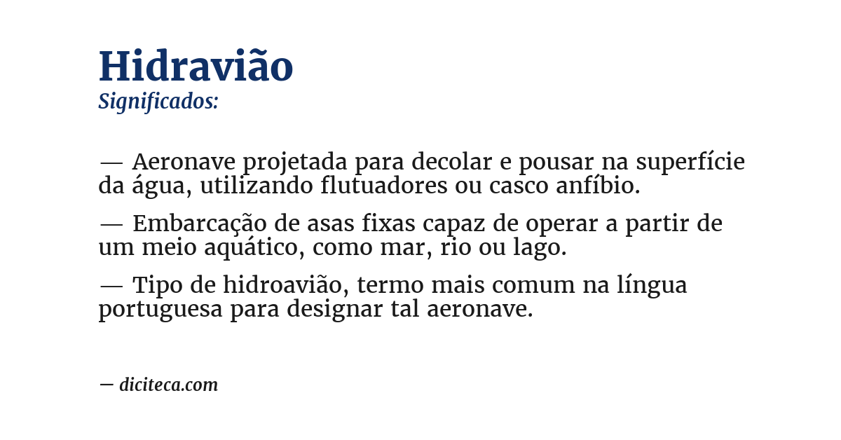 Significado de hidravião