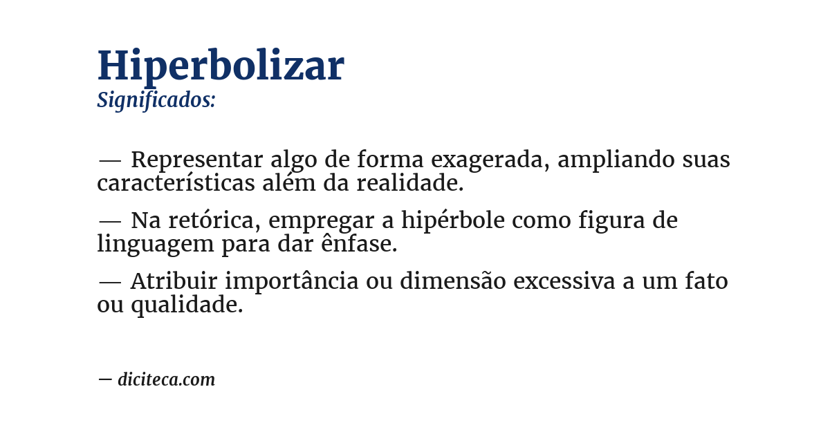 Significado de hiperbolizar