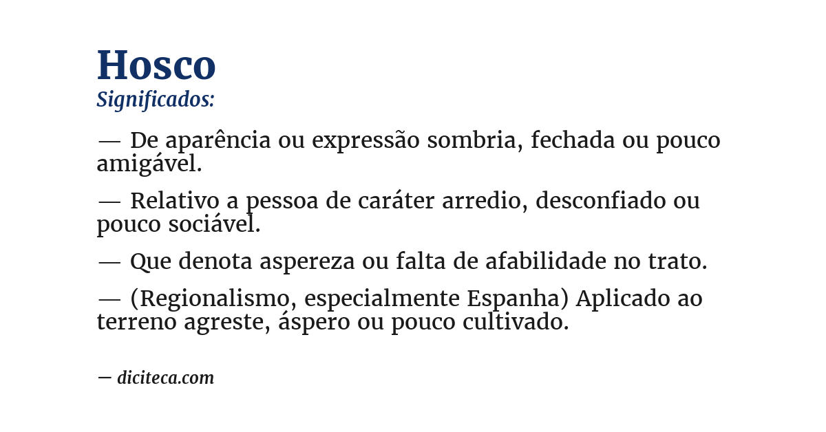 Significado de hosco