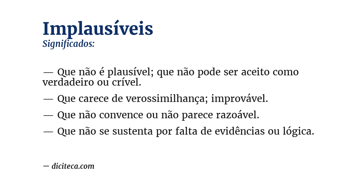 Significado de implausíveis