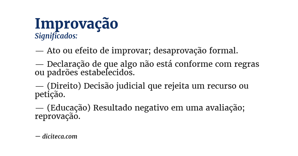 Significado de improvação
