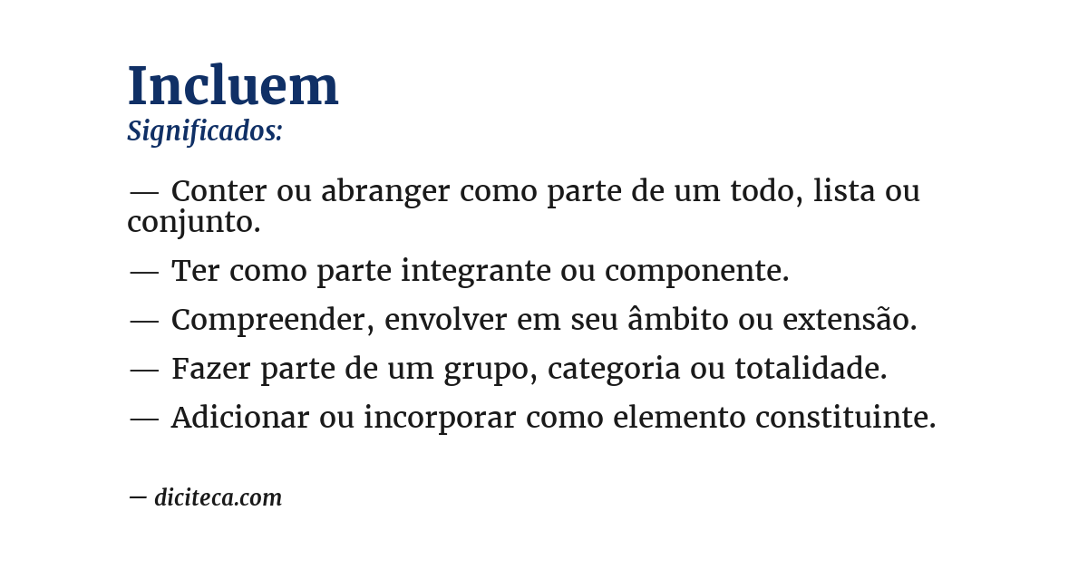 Significado de incluem