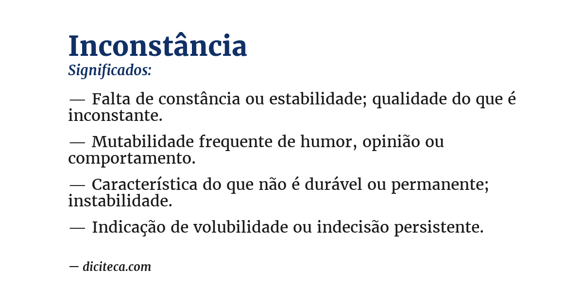 Significado de inconstância
