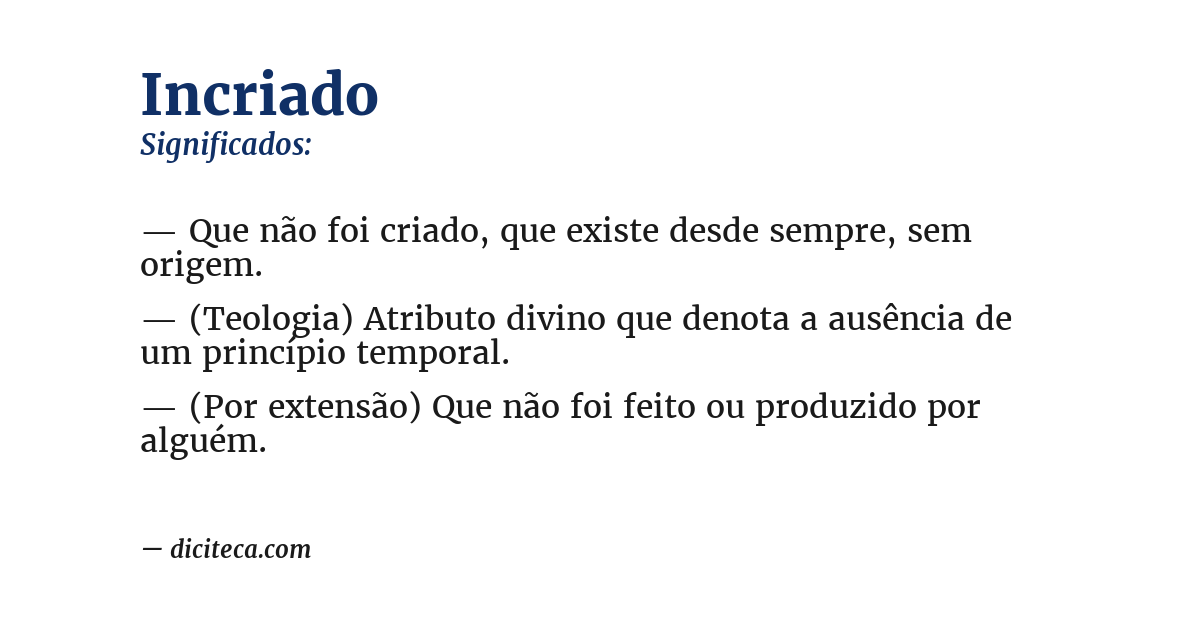 Significado de incriado