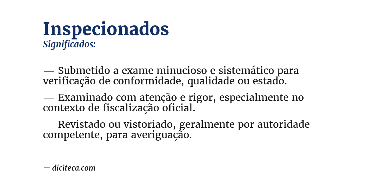 Significado de inspecionados