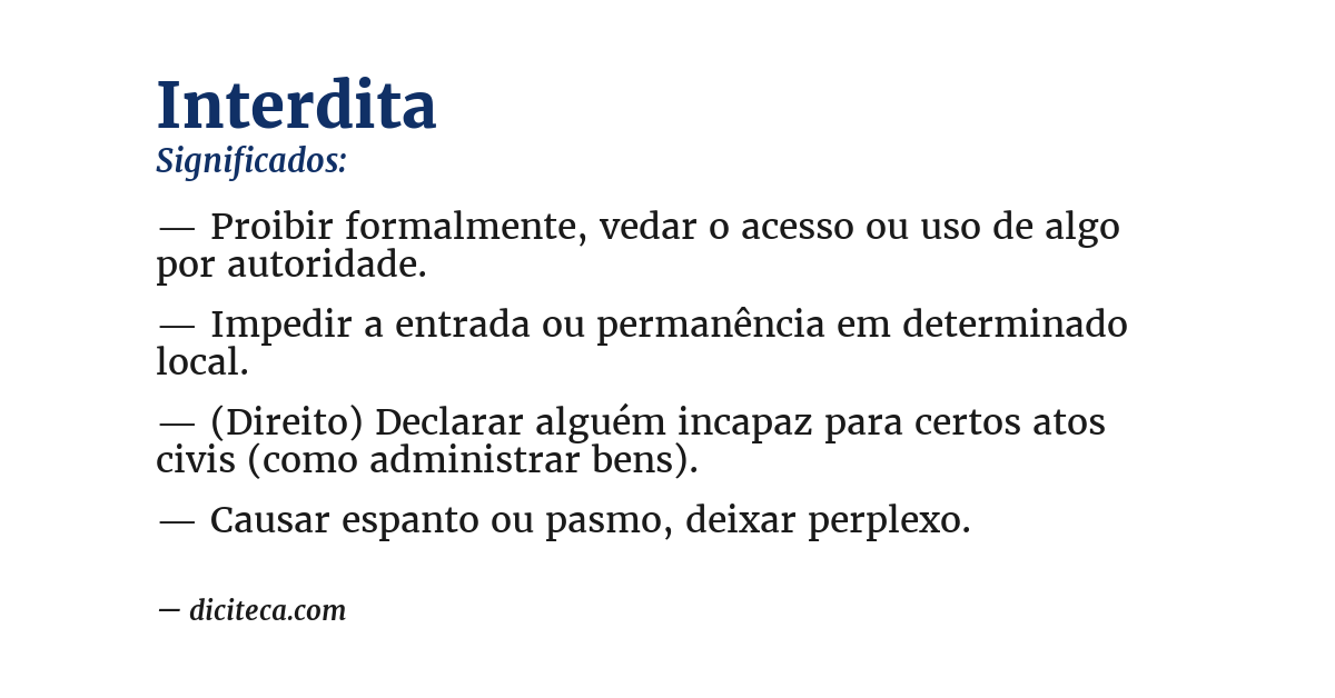 Significado de interdita
