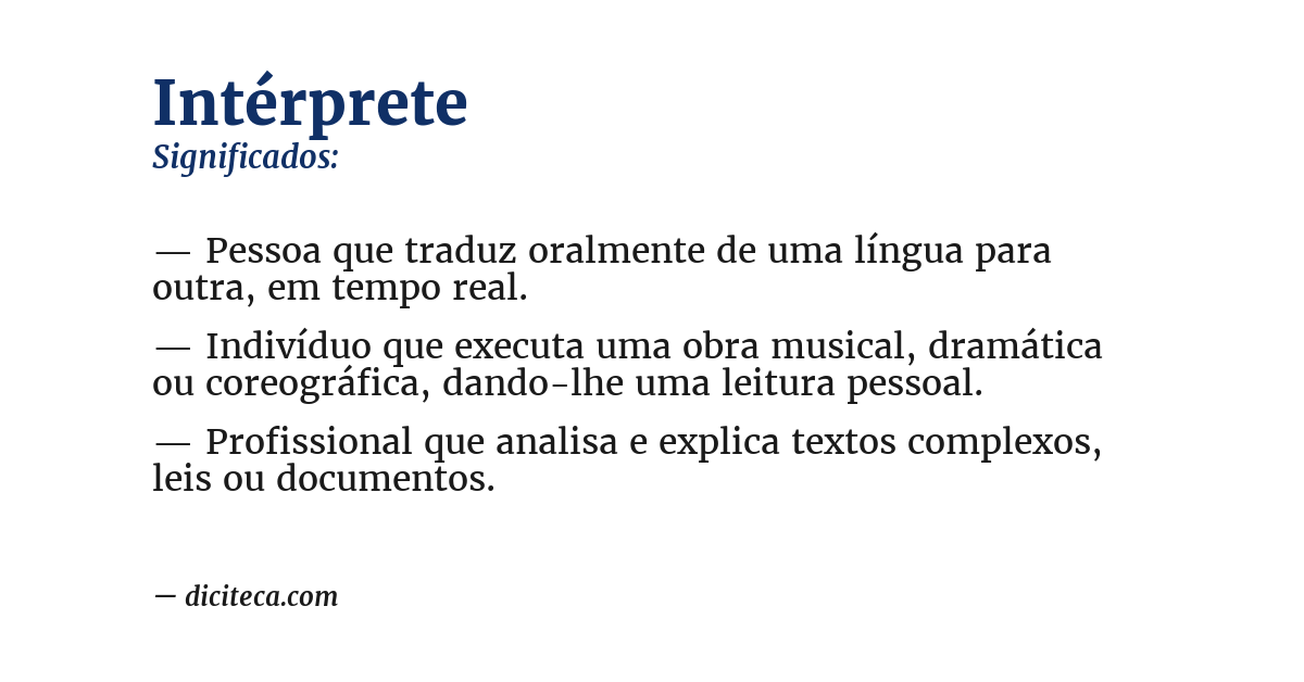 Significado de intérprete