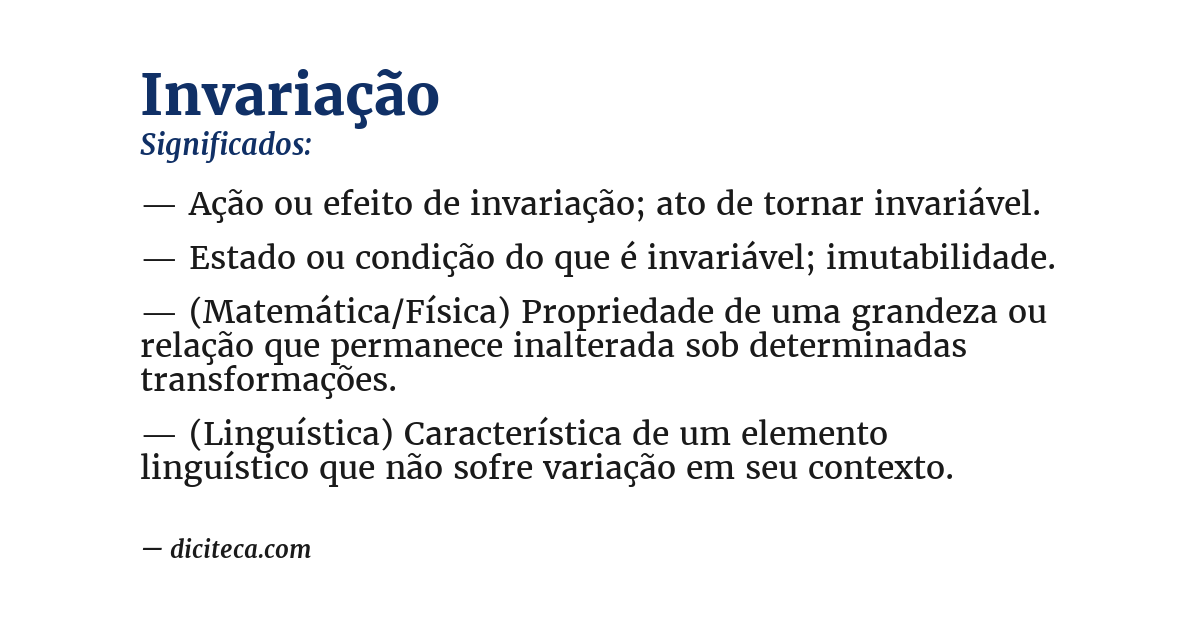 Significado de invariação