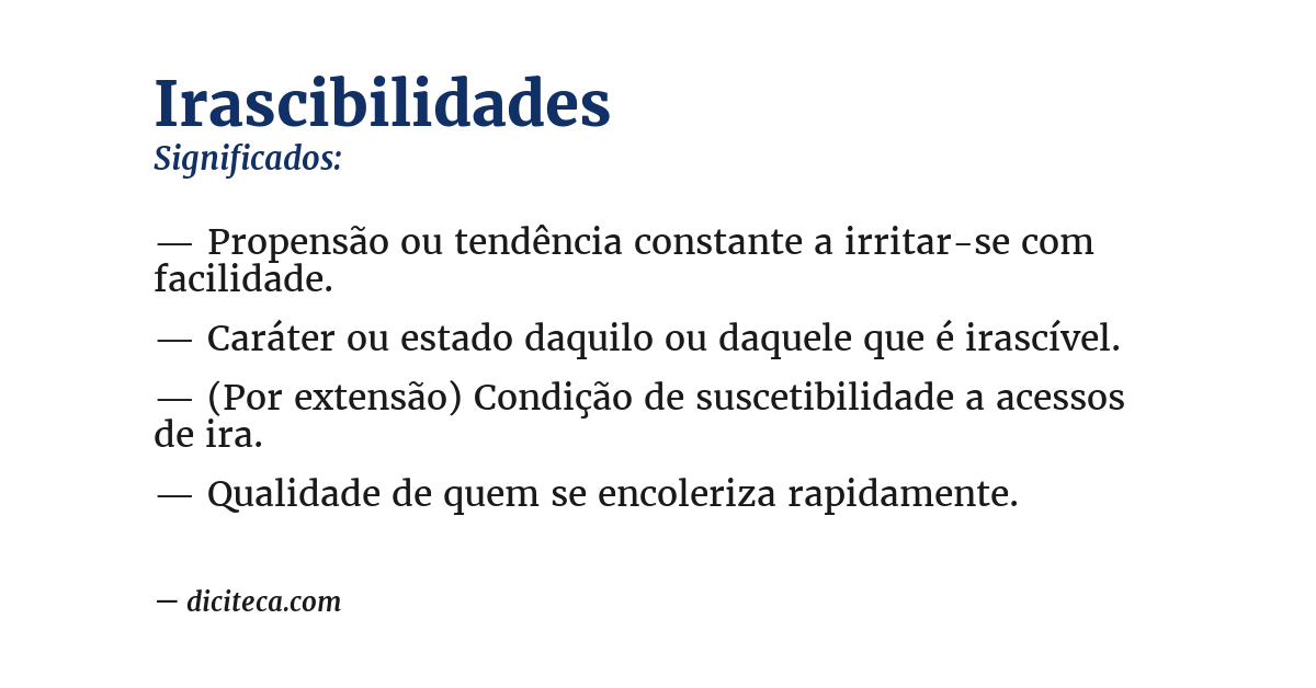 Significado de irascibilidades