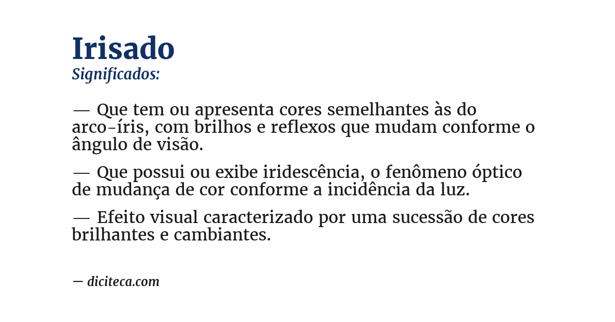 Significado de irisado