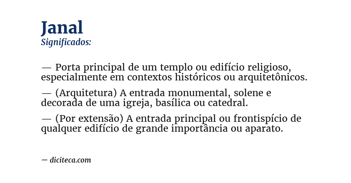 Significado de janal