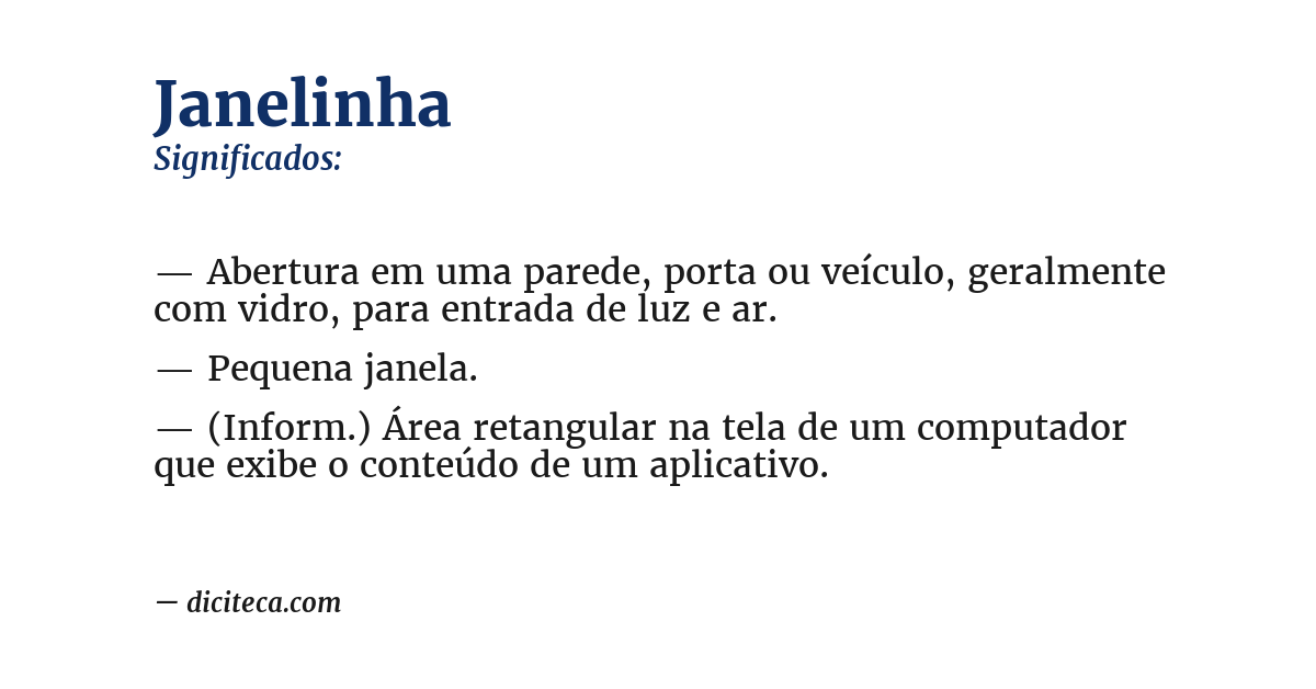 Significado de janelinha